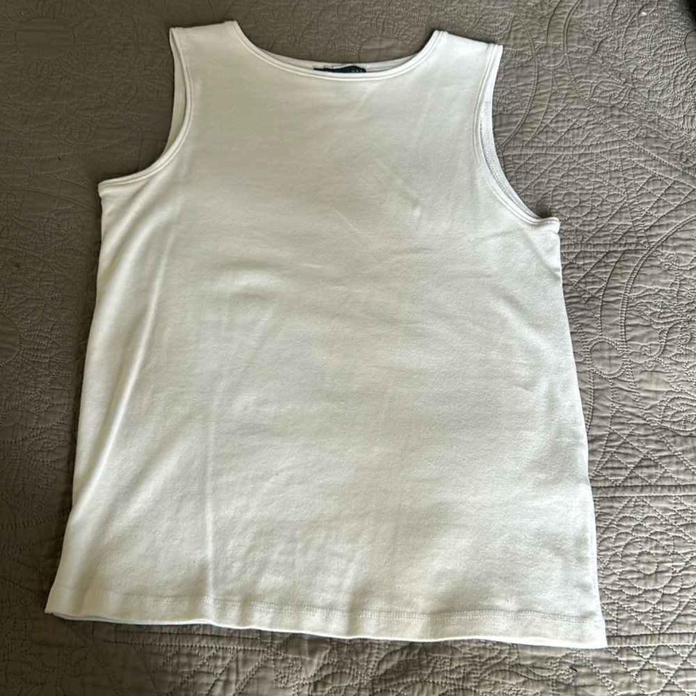 Karen Scott white sleeveless top size PL